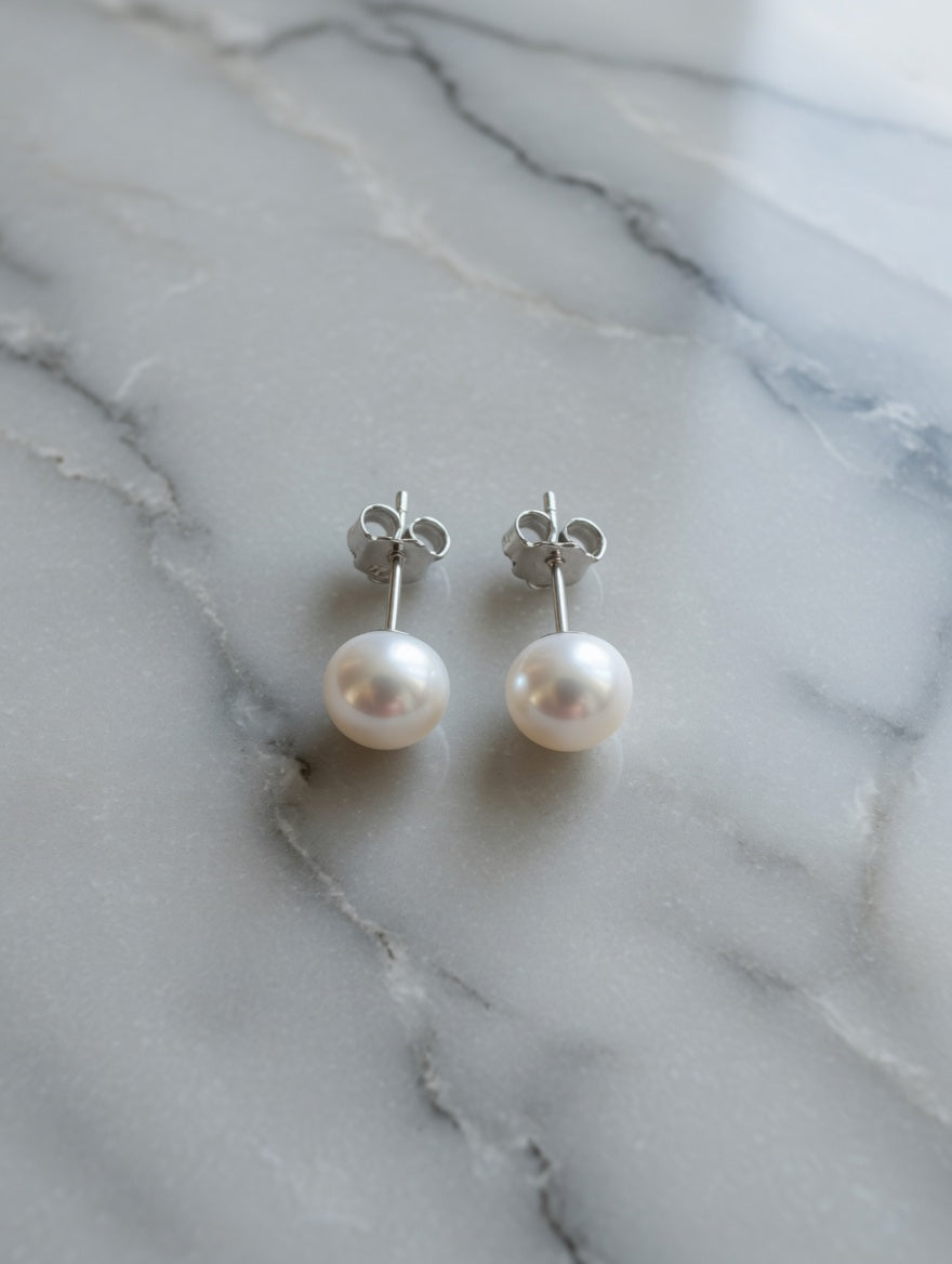 Timeless 4mm Freshwater Pearl Sterling Silver Stud Earrings