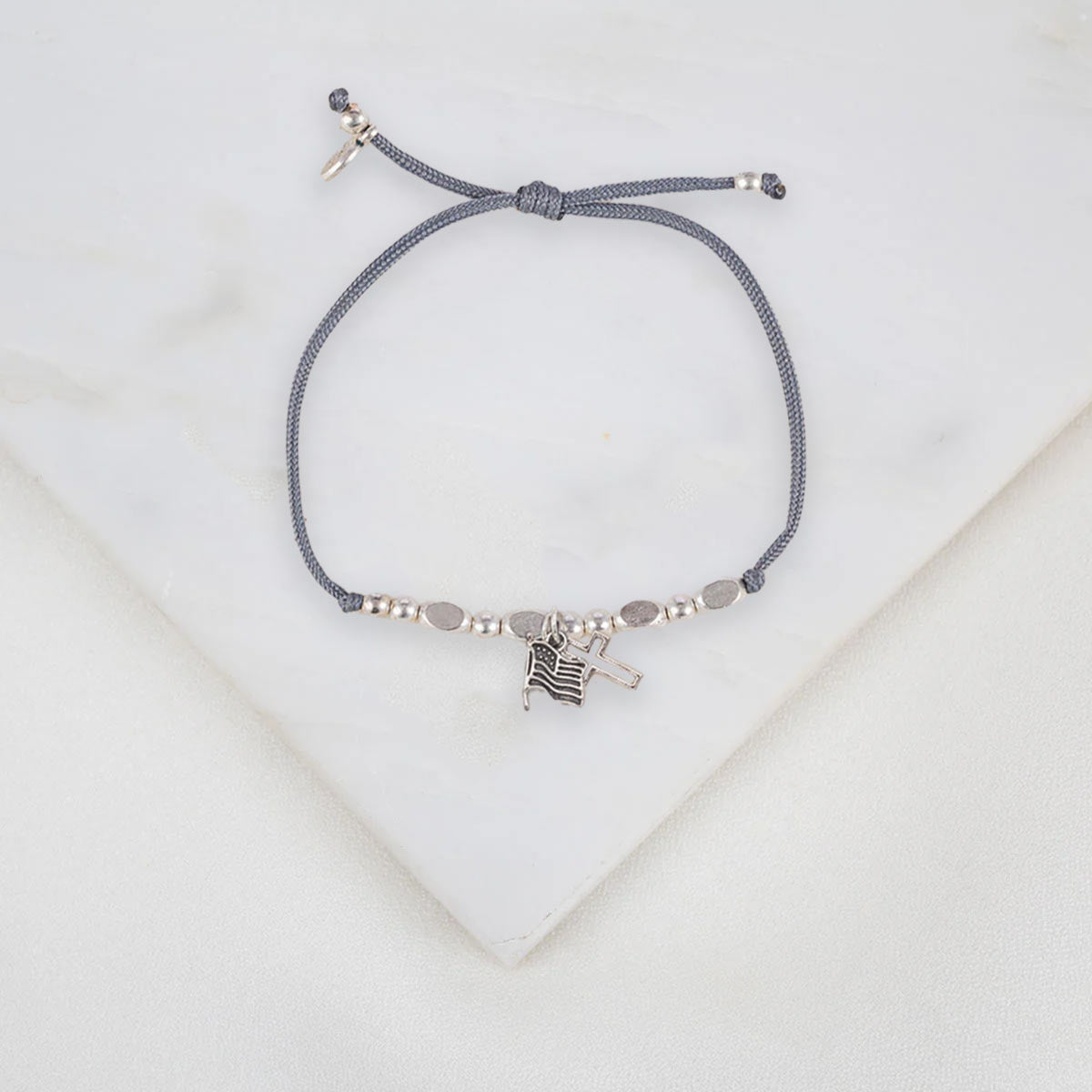God Bless America Cross Bracelet (Gray)