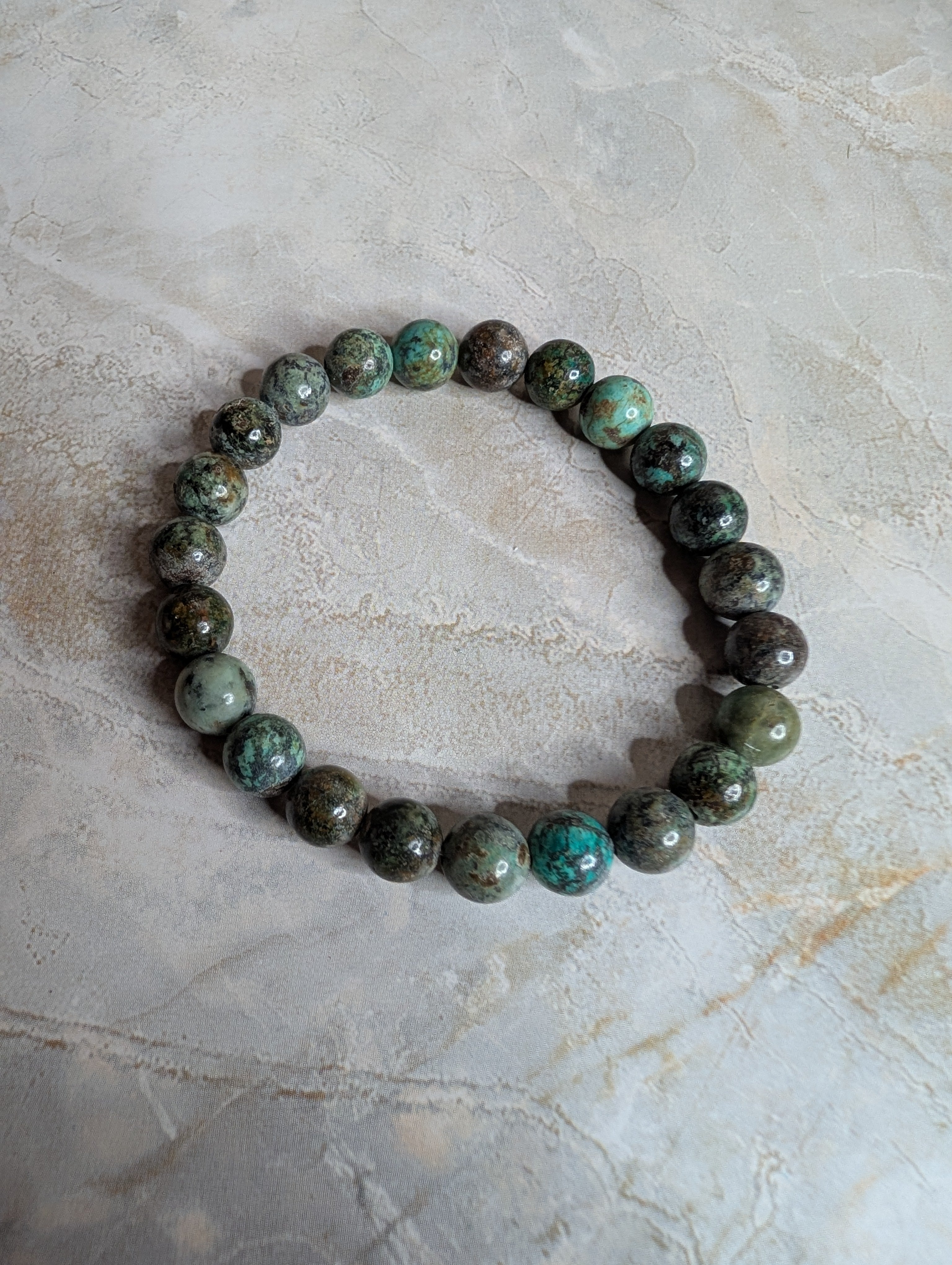 African Turquoise Jasper 8mm Beaded Stretch Bracelet