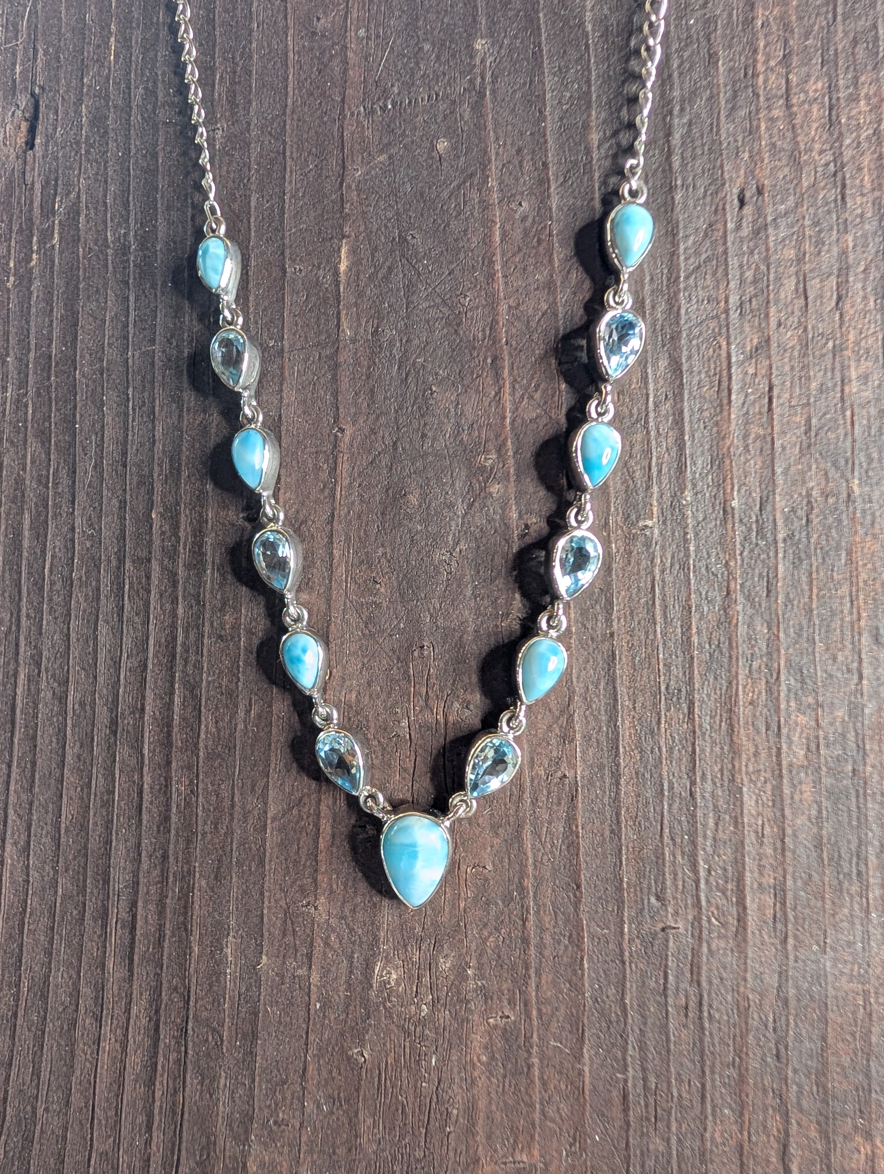 Laramar & Blue Topaz Sterling Silver Drop Necklace