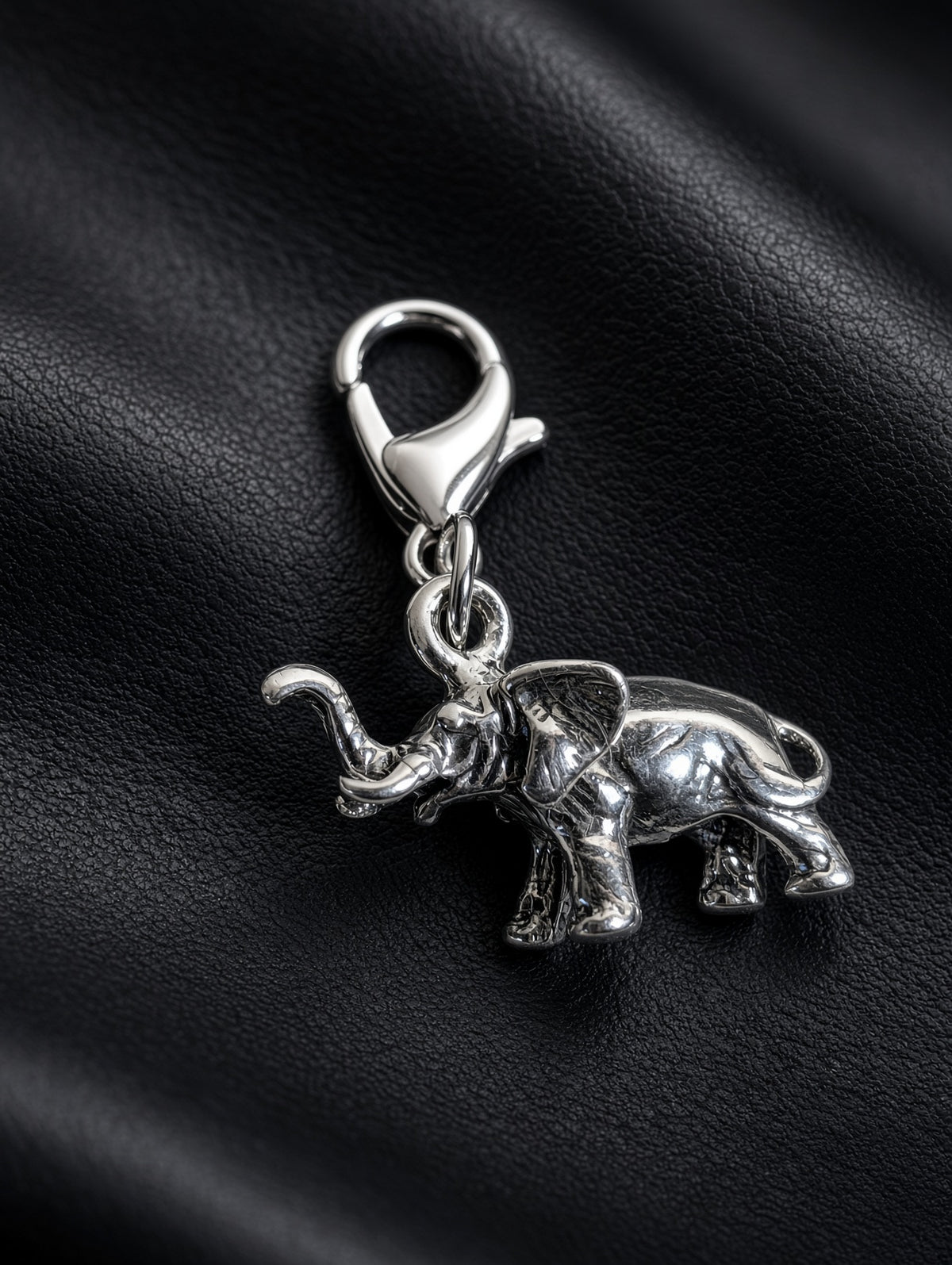 Handcrafted Elephant Charm Sterling Silver