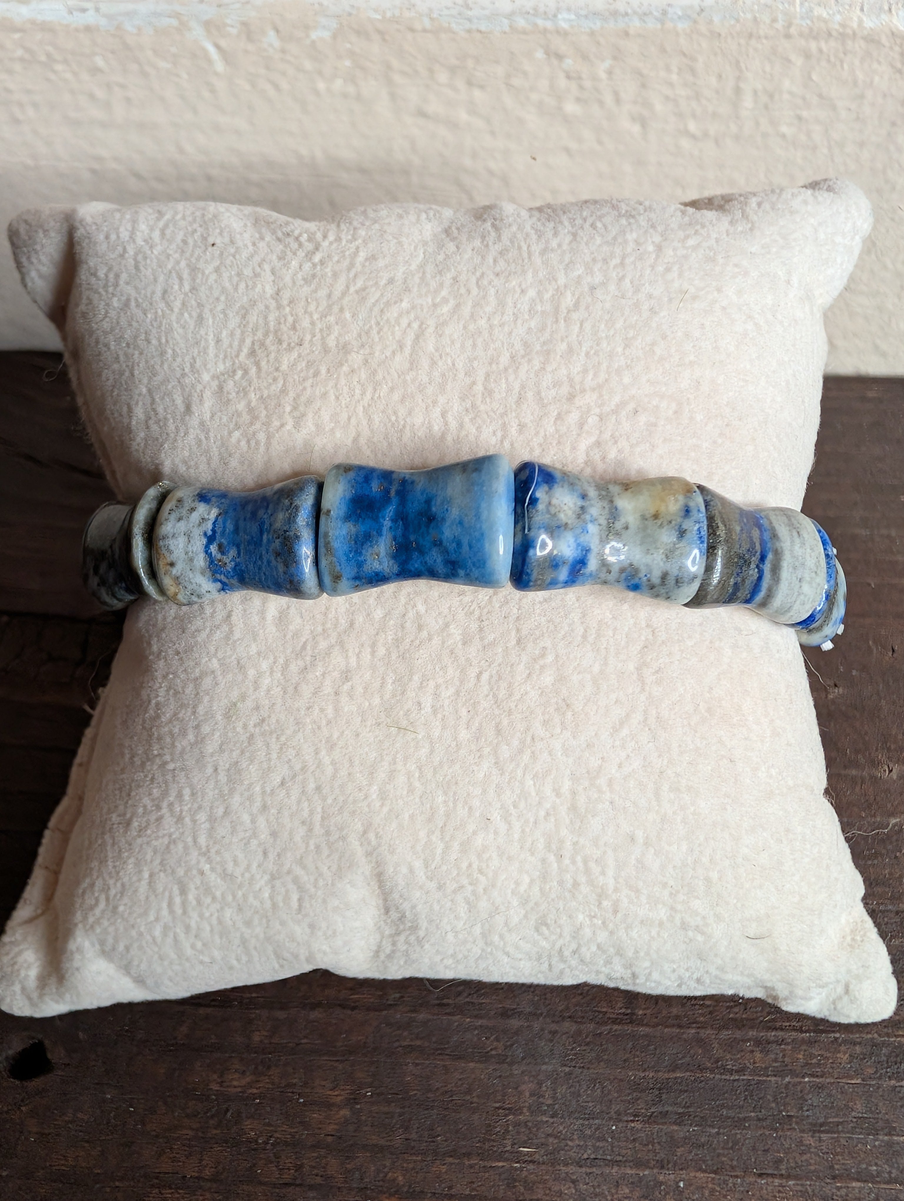 Lapis Beaded Stretch Bracelet