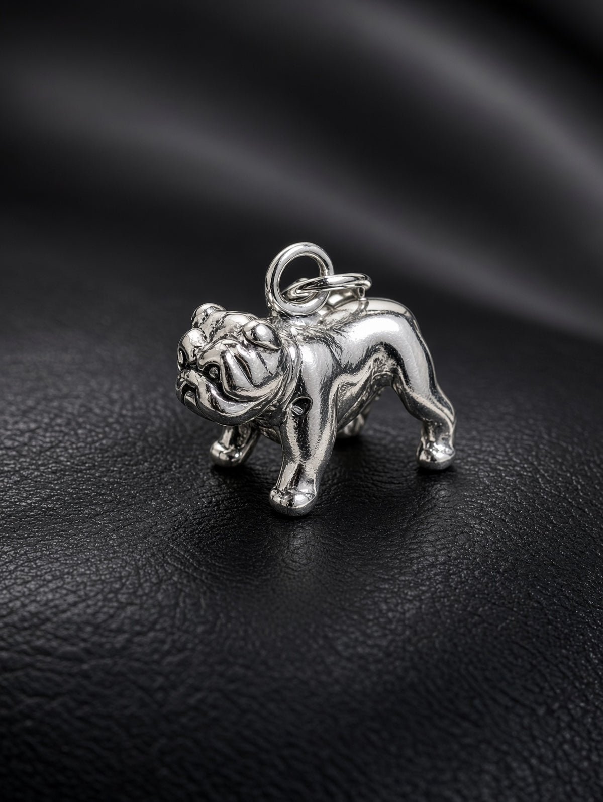 Handcrafted English Bulldog Charm Sterling Silver