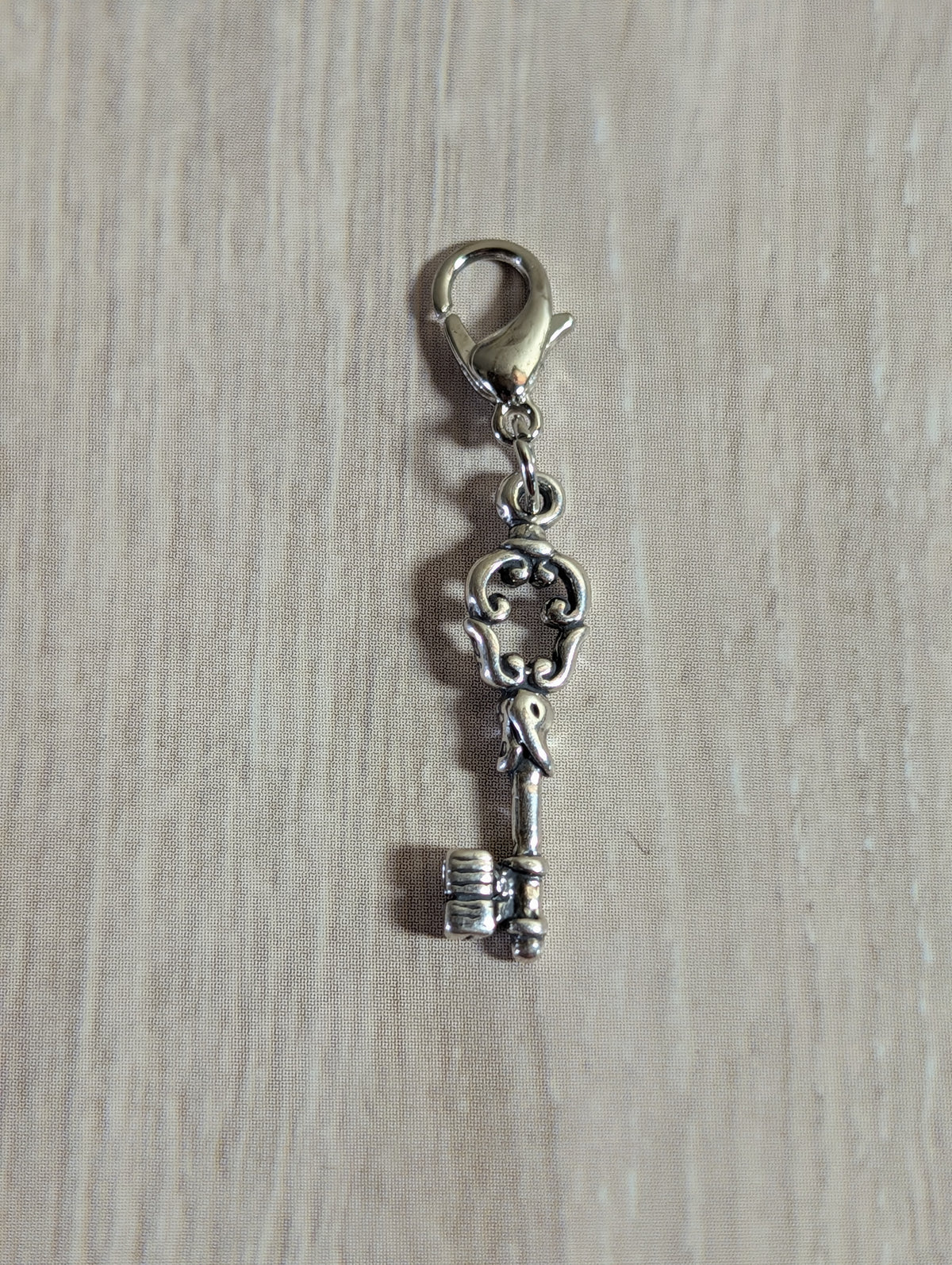 Handcrafted Ornate Key Charm Sterling Silver