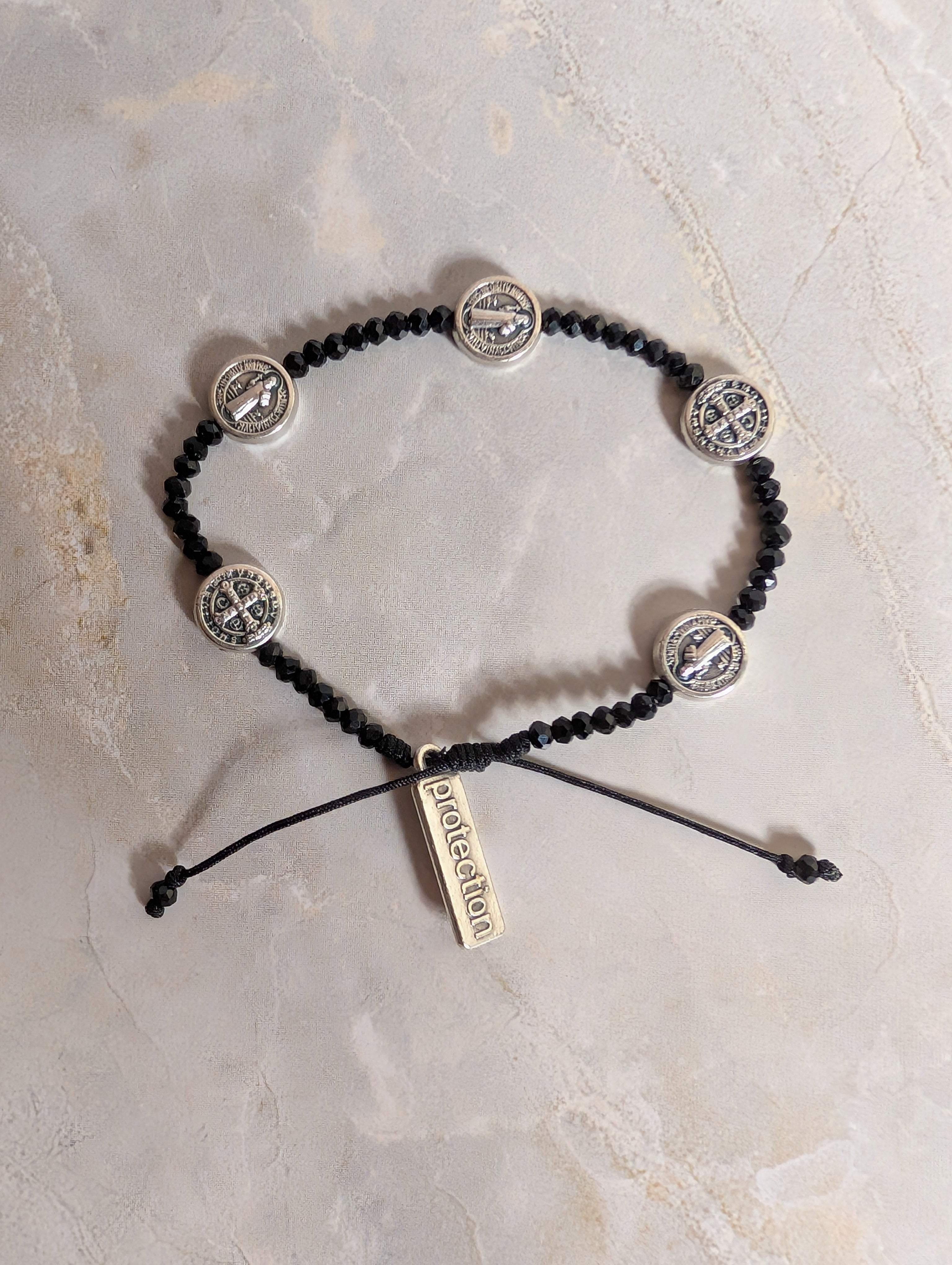 Blessed Christmas Light Bracelet Black & Silver
