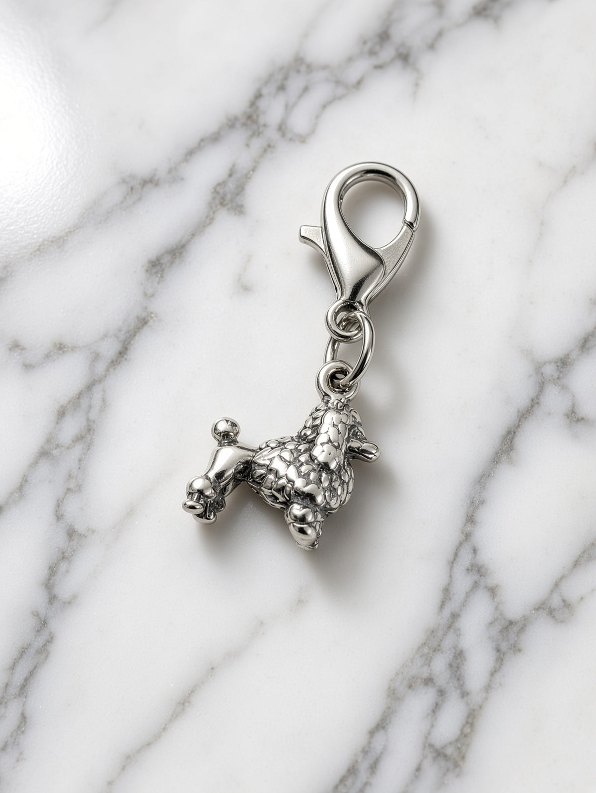 Handcrafted Mini Poodle Dog Charm Sterling Silver