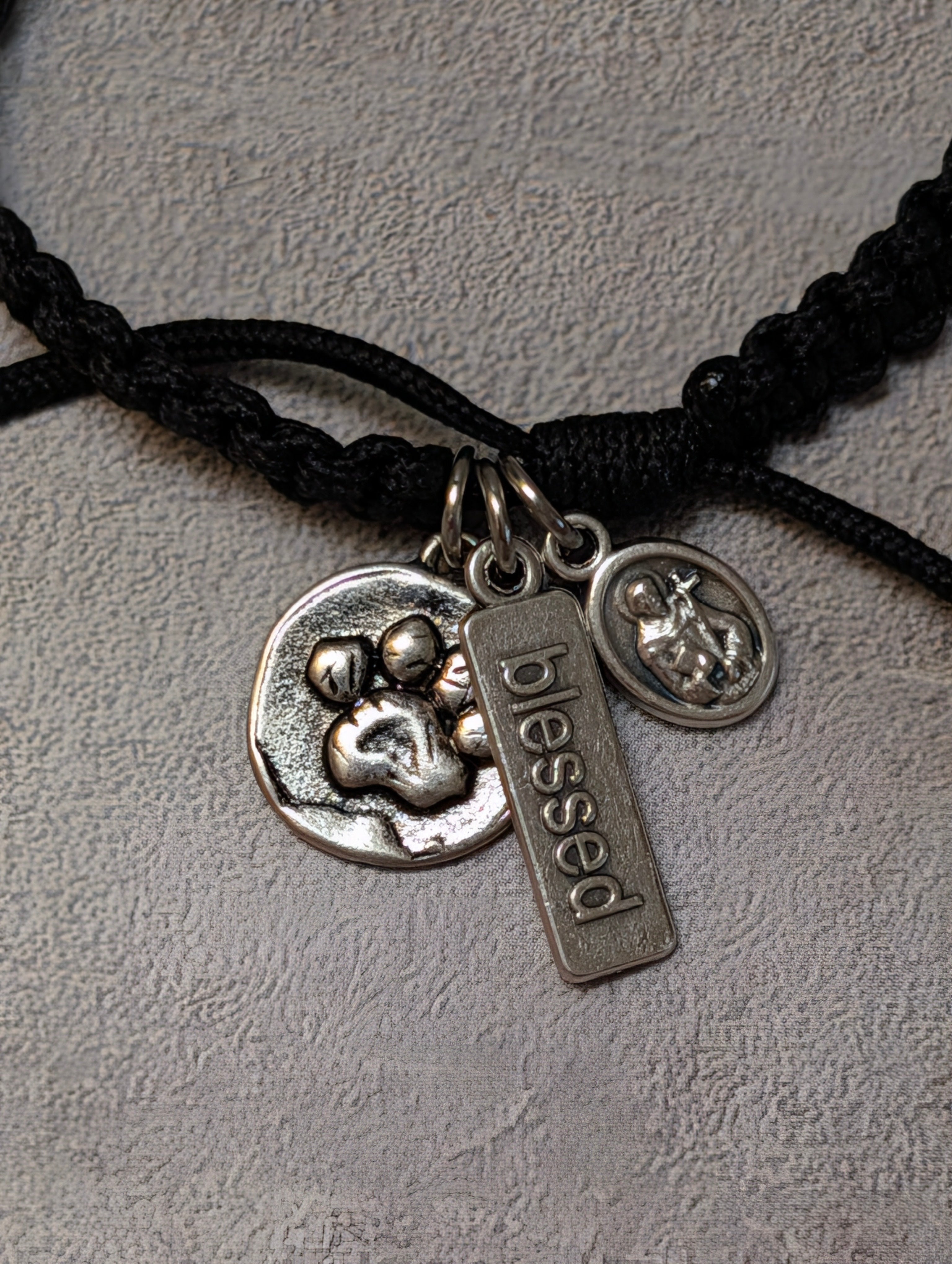 Pet Blessings Bracelet & Pet Tag Set (Black)