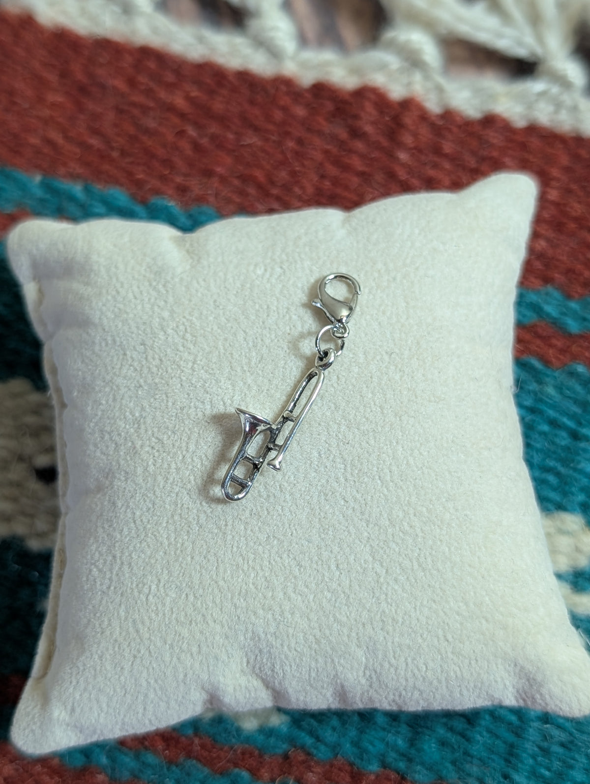 Handcrafted Trombone Musical Instrument Charm Sterling Silver