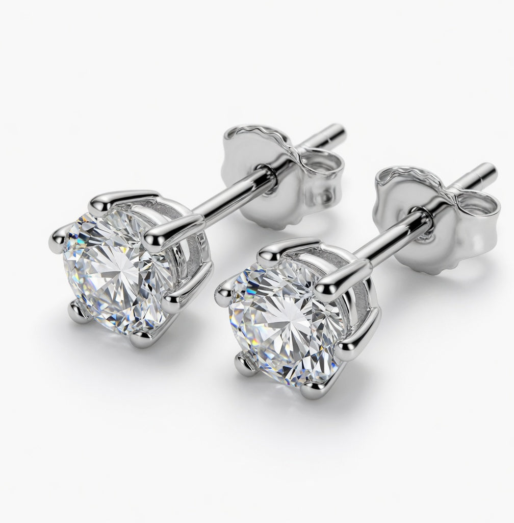 Sterling Silver CZ White GemStone Earrings & Pendant Jewelry Set