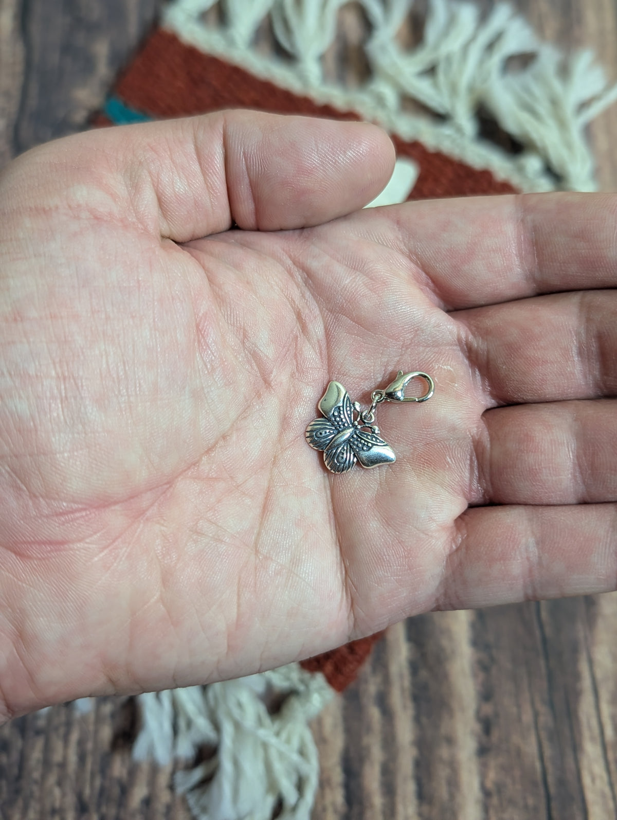 Handcrafted Small Butterfly Charm Sterling Silver Variant 2
