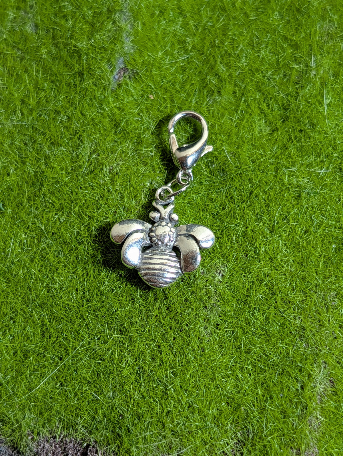 Handcrafted Honey Bee Charm Sterling Silver