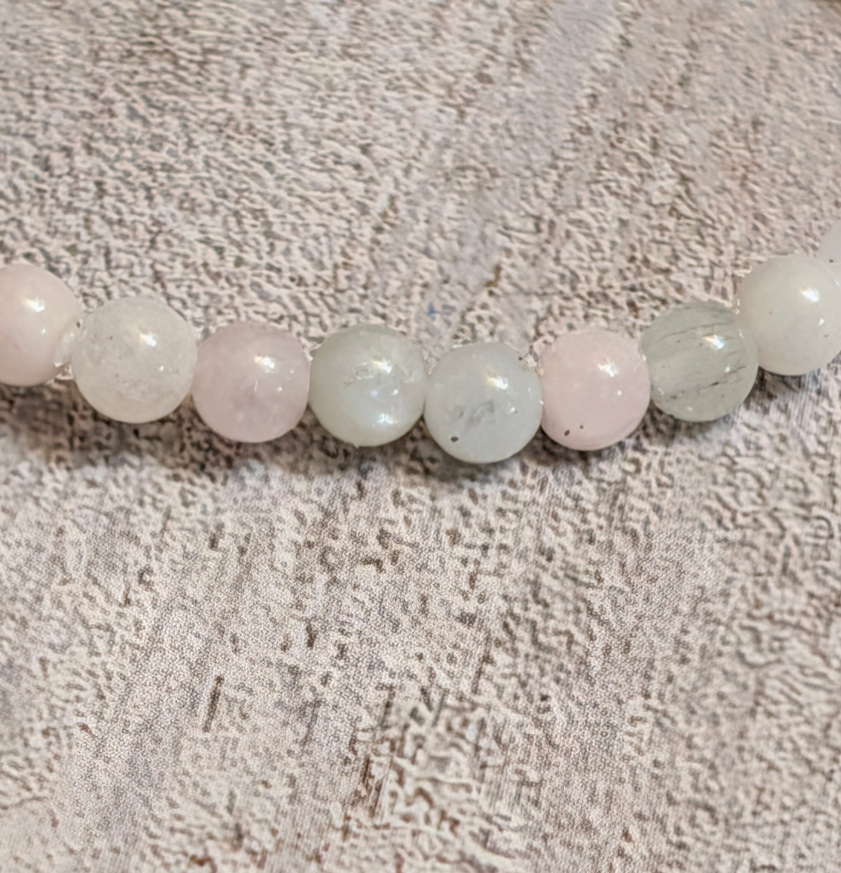 Morganite Aquamarine Kid's Beaded Stretch Bracelet
