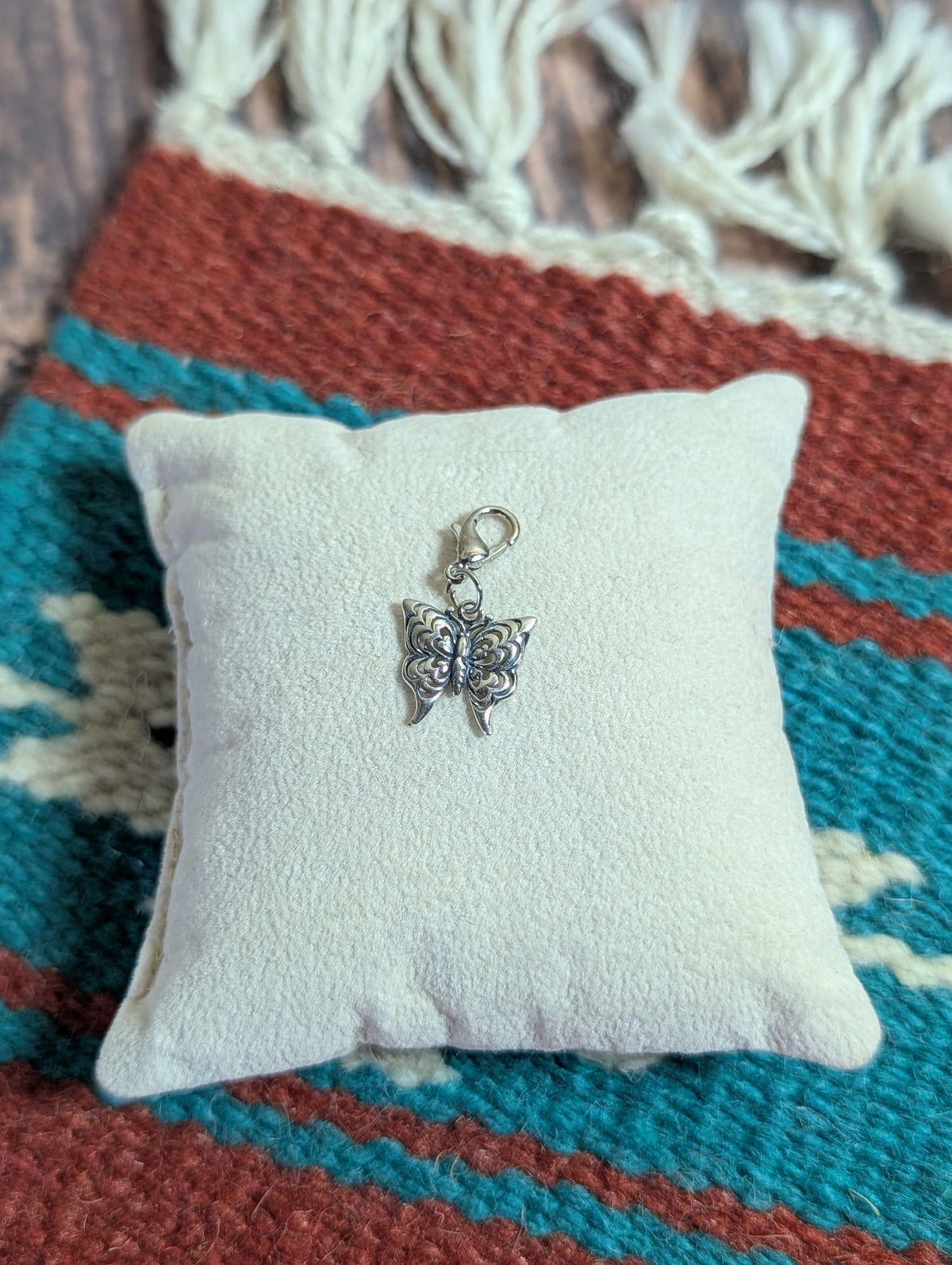 Handcrafted Small Butterfly Charm Sterling Silver Variant 3