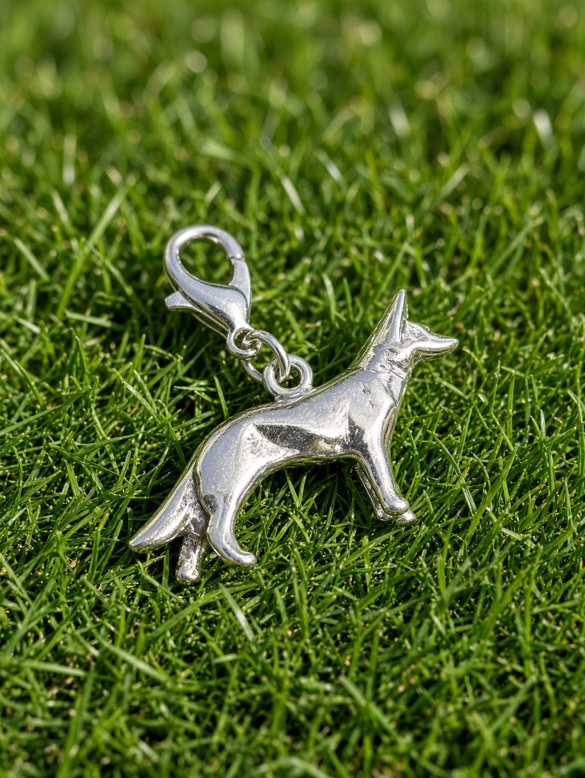 Handcrafted Shepherd Dog Charm Sterling Silver Variant 2