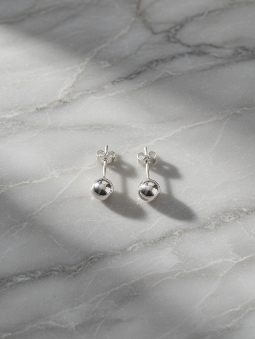 Timeless 5mm Sterling Silver Ball Stud Earrings
