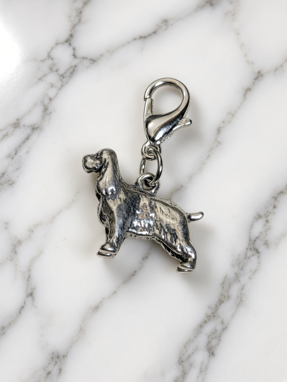 Handcrafted Cocker Spaniel Dog Charm Sterling Silver