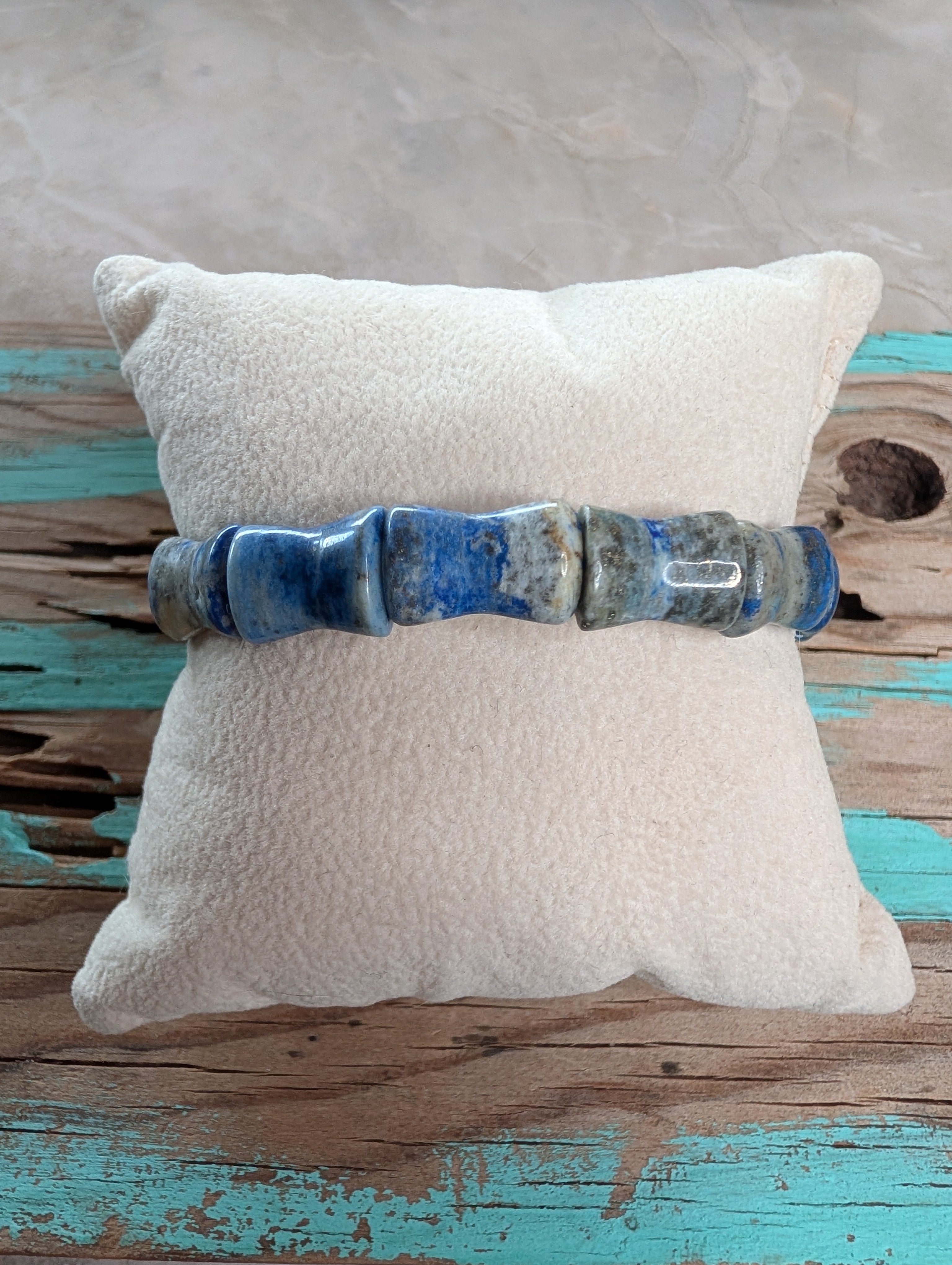 Lapis Beaded Stretch Bracelet