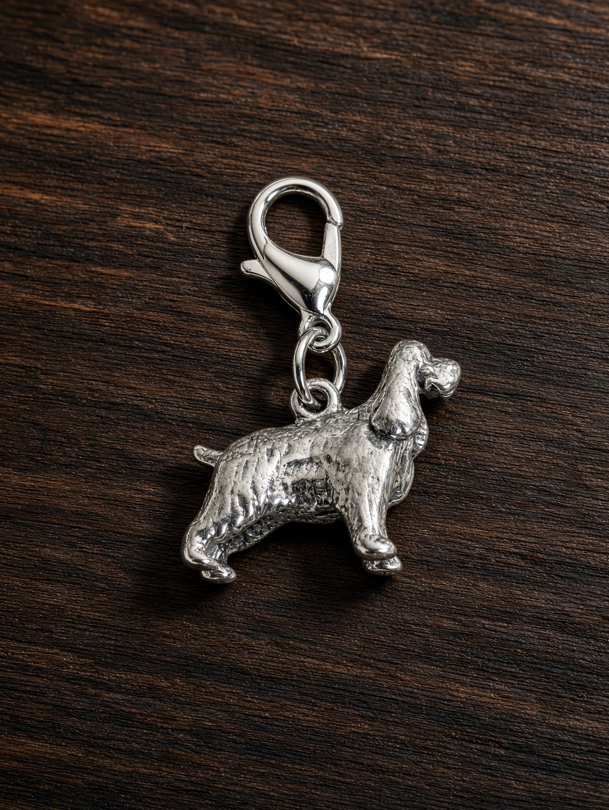 Handcrafted Cocker Spaniel Dog Charm Sterling Silver
