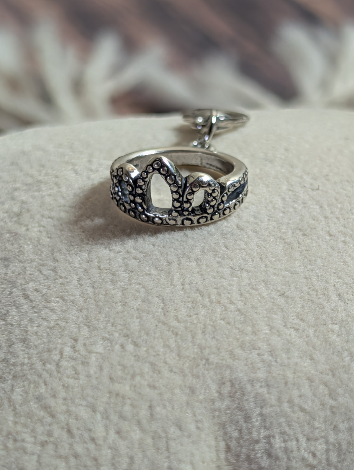 Handcrafted Small Princess Crown Charm Sterling Silver Variant 2