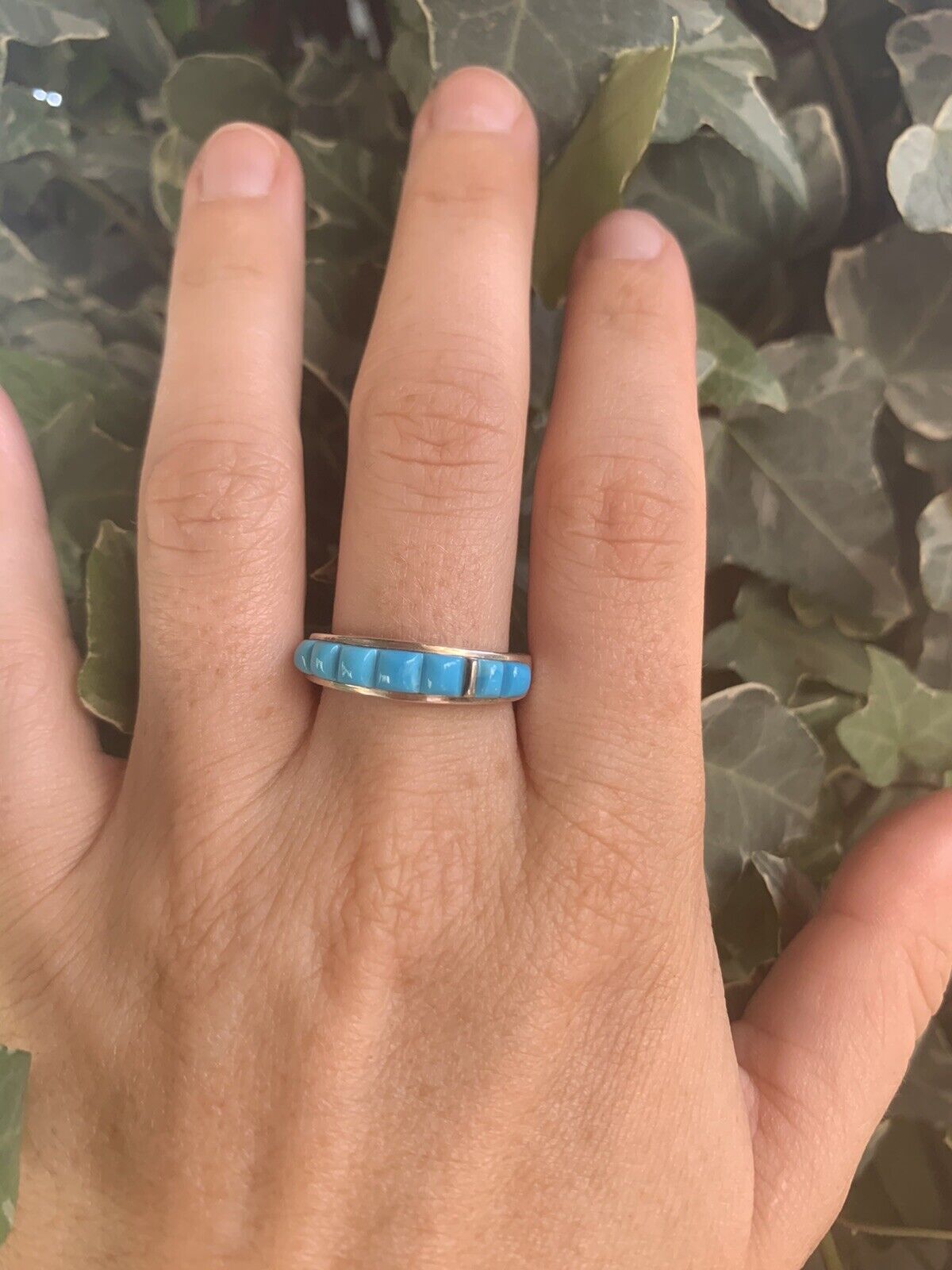 Handcrafted Turquoise Sterling Silver Stacker