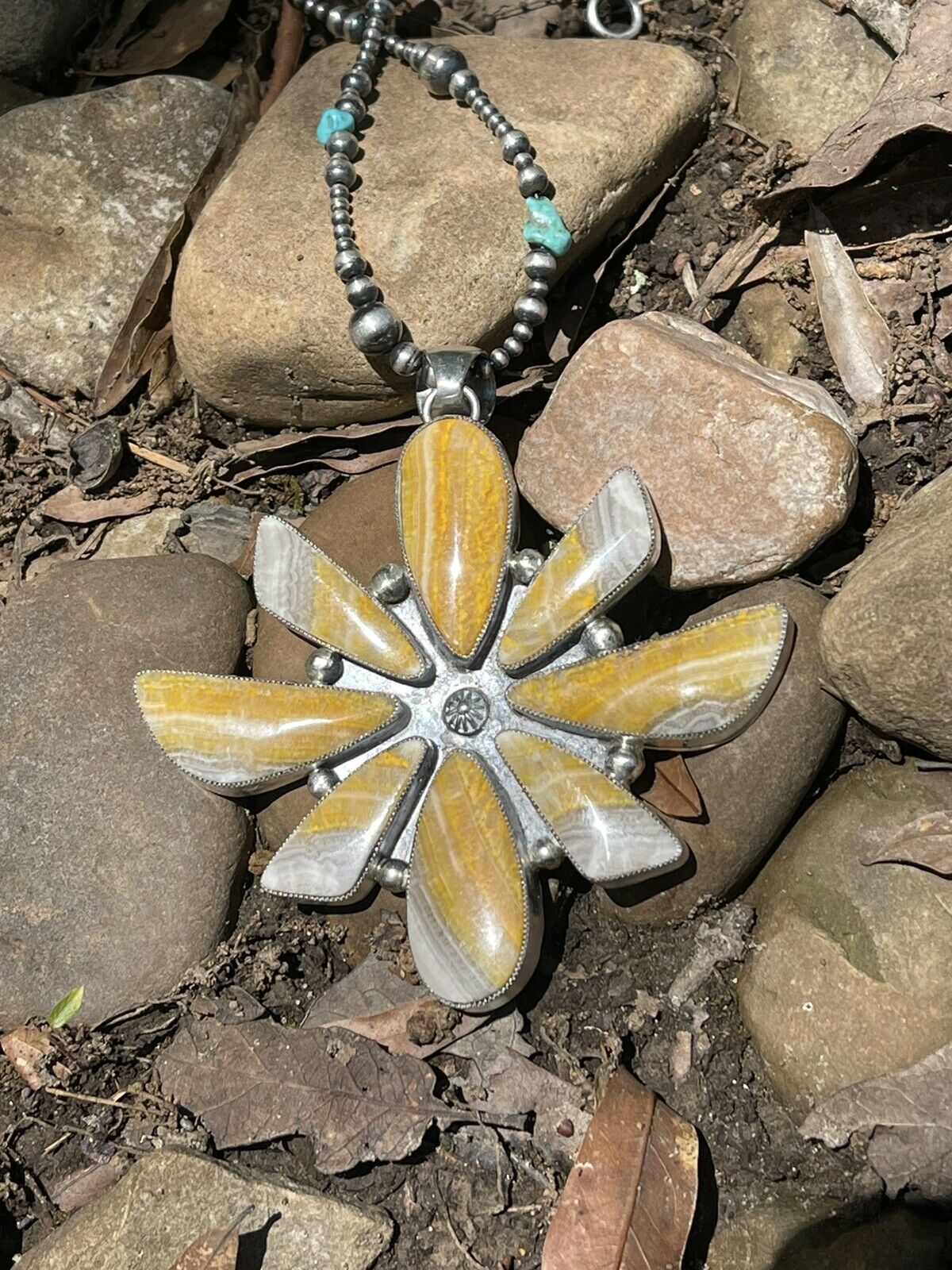 Handcrafted Sterling Silver Bumblebee Jumbo Cluster Pendant