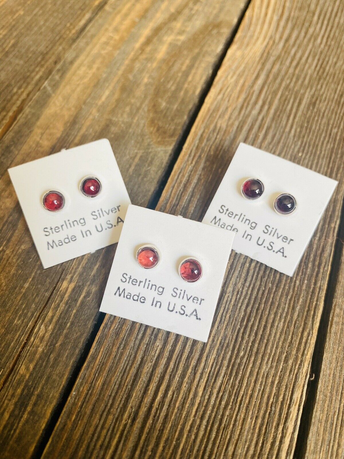 Handcrafted Amethyst and Sterling Silver Studs