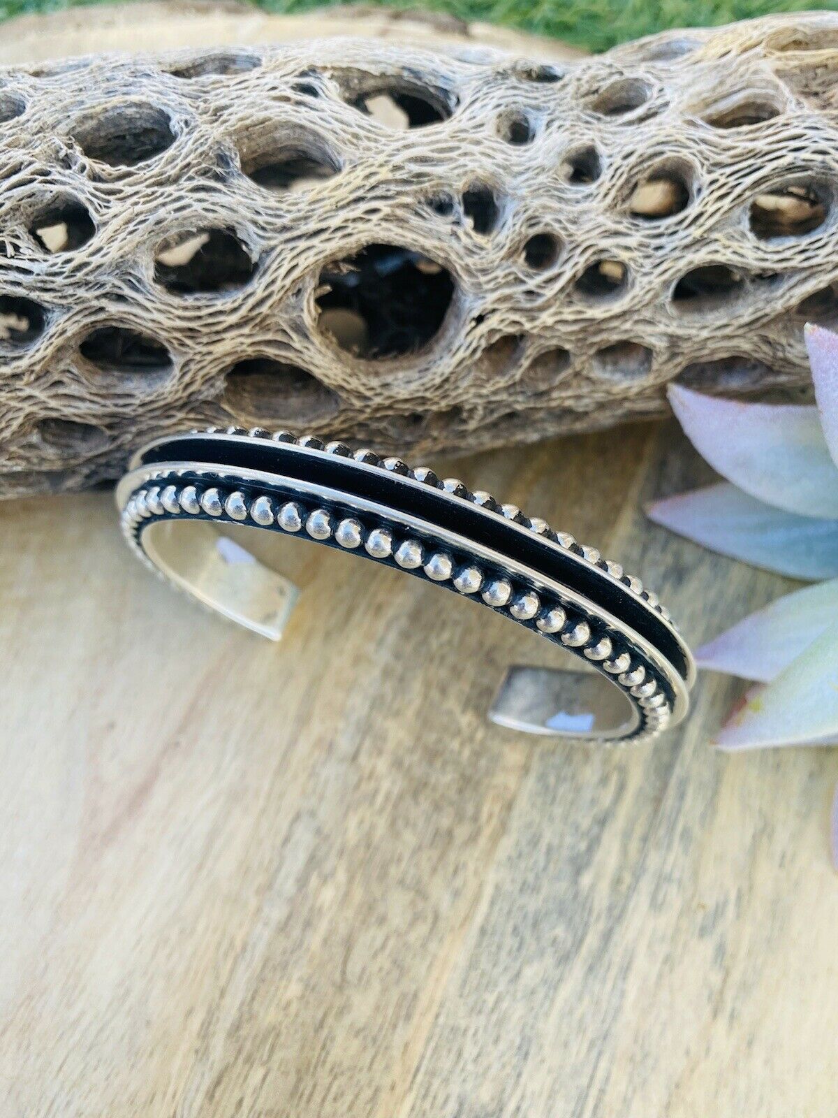 Handcrafted Sterling Silver Cuff Bracelet By Tom Hawk