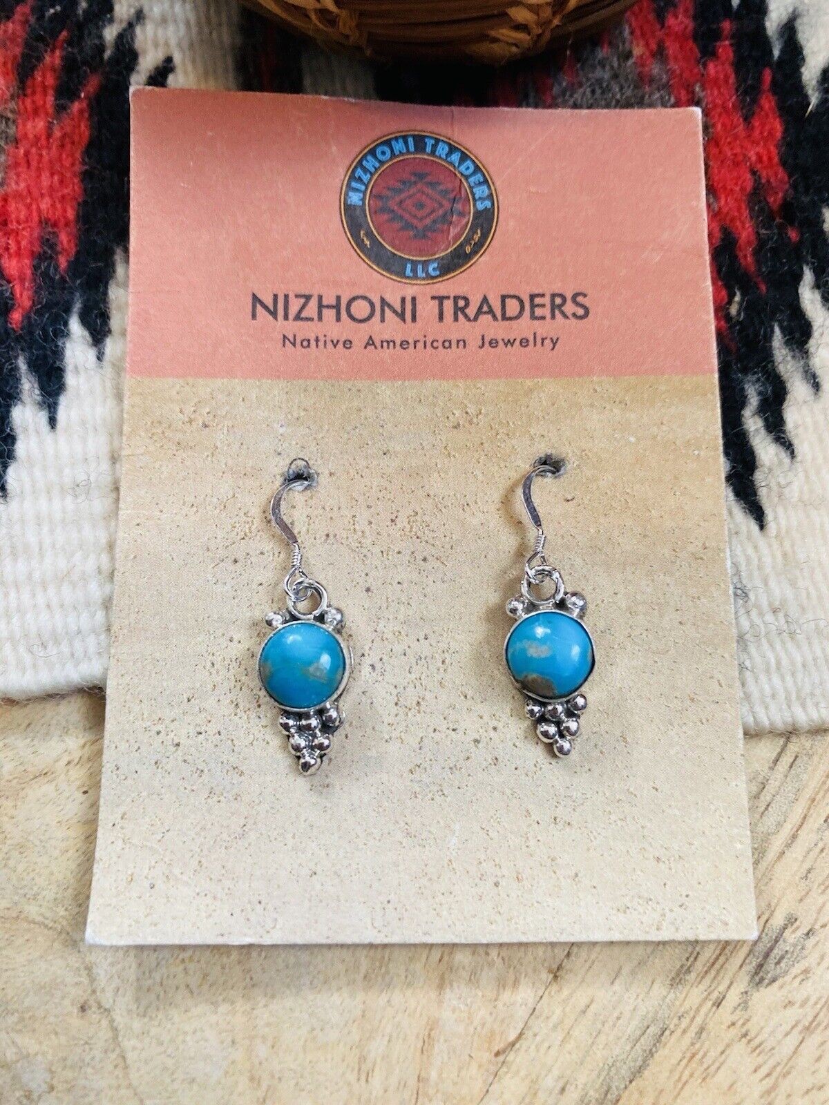 Handcrafted Turquoise & Sterling Silver Dangle Earrings