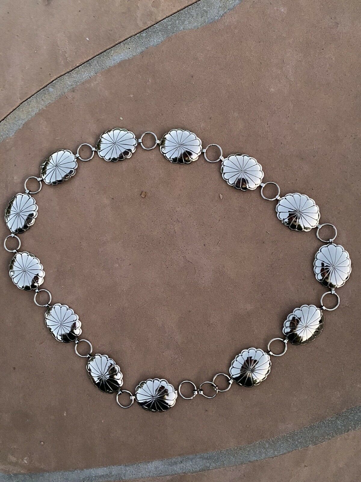 Handcrafted Beautiful Nickel Silver Concho Belt