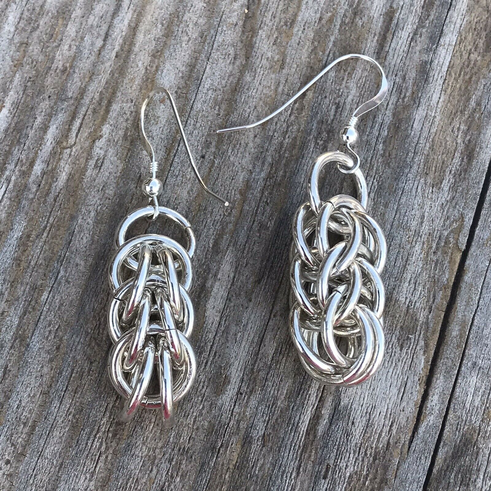 Handcrafted Sterling Silver Chain Link Dangle Earrings