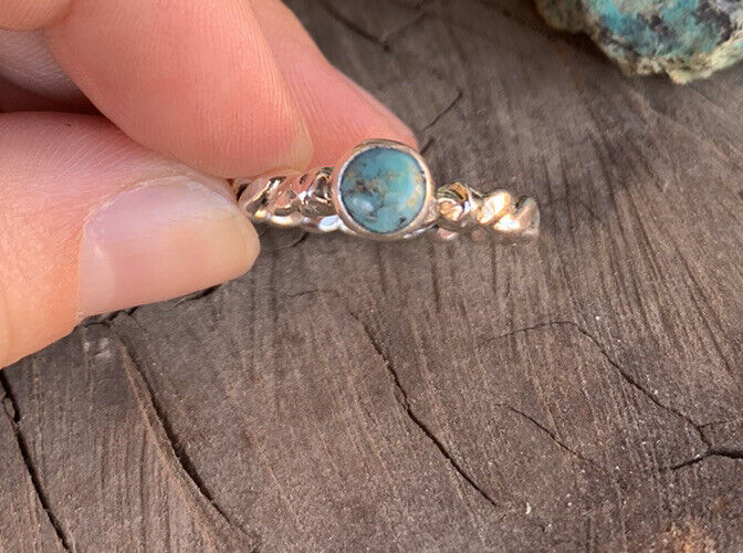 Handcrafted Turquoise Sterling Silver Braided Ring