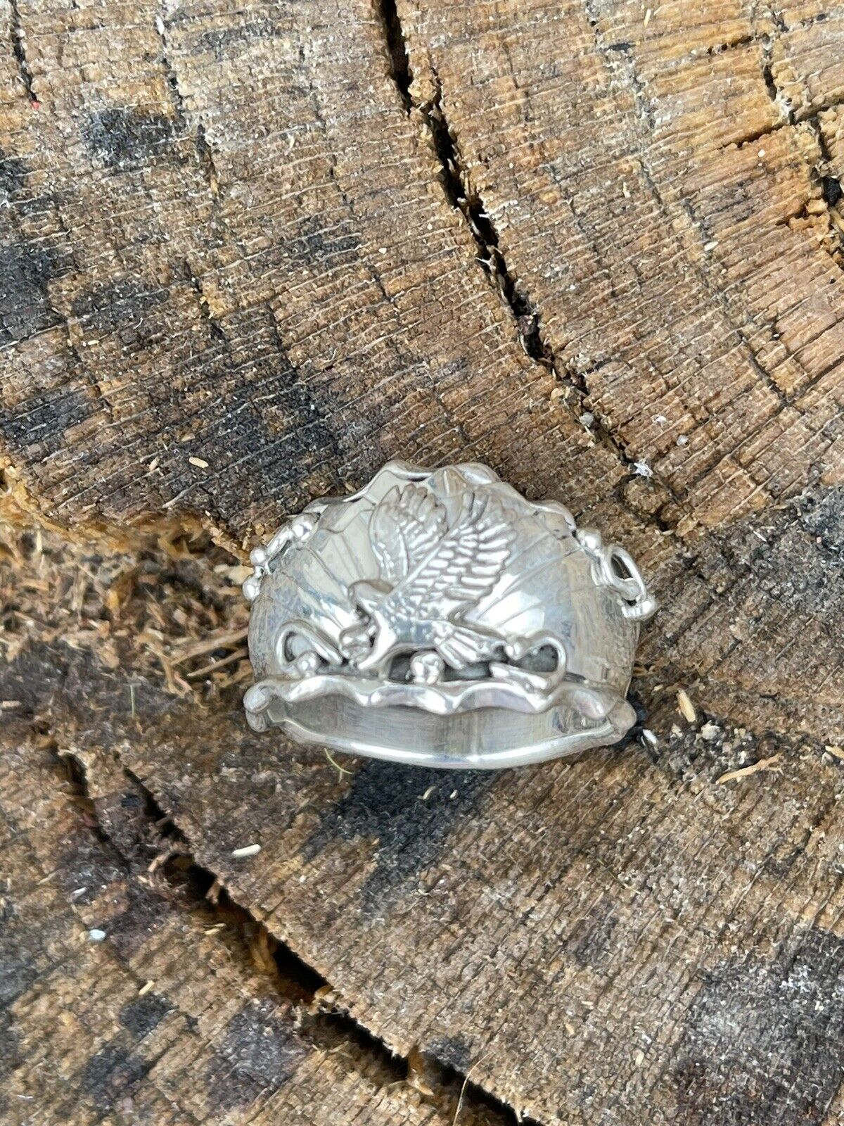 Handcrafted Sterling Silver Men’s Eagle Ring