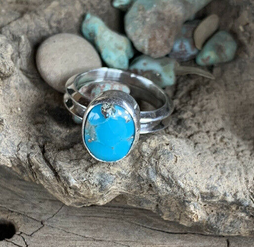 Handcrafted Turquoise & Sterling Silver Matrix Ring
