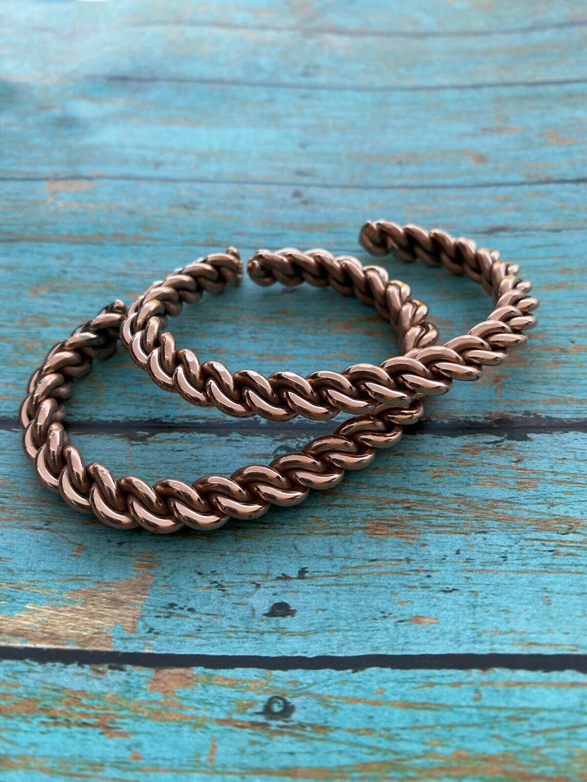 Handcrafted Copper Hand Twisted Bracelet Cuff