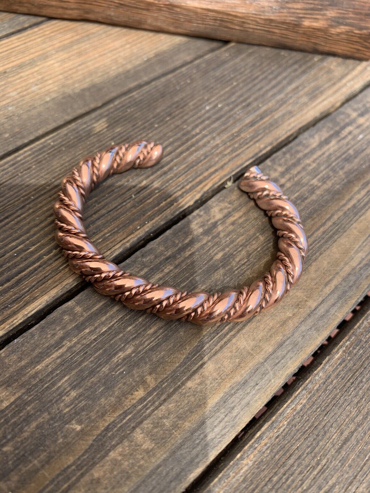Handcrafted Copper Hand Twisted Bracelet Cuff