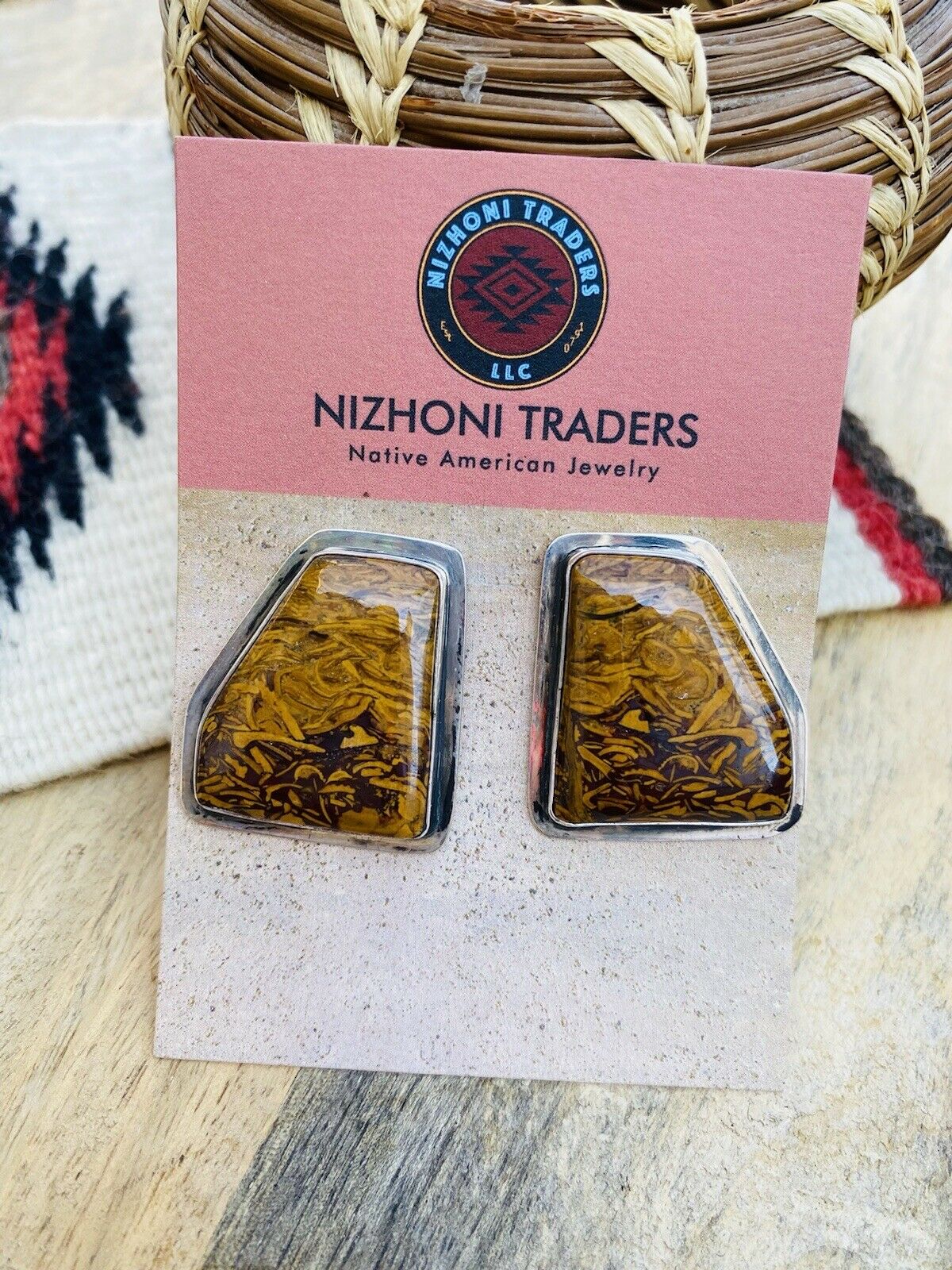 Handcrafted Jasper & Sterling Silver Post Earrings