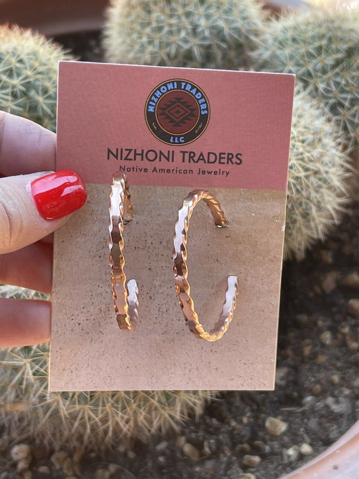 Handcrafted Copper Rope Style Hoop Earrings
