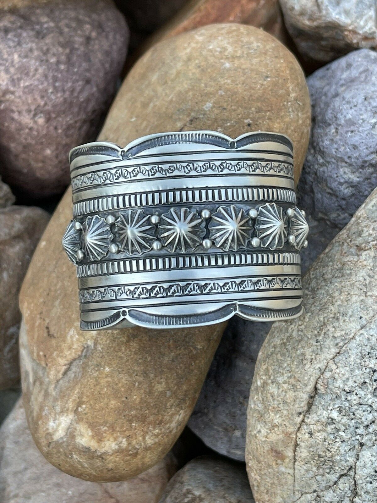 Handcrafted Tribal Power Sterling Silver Cuff Bracelet