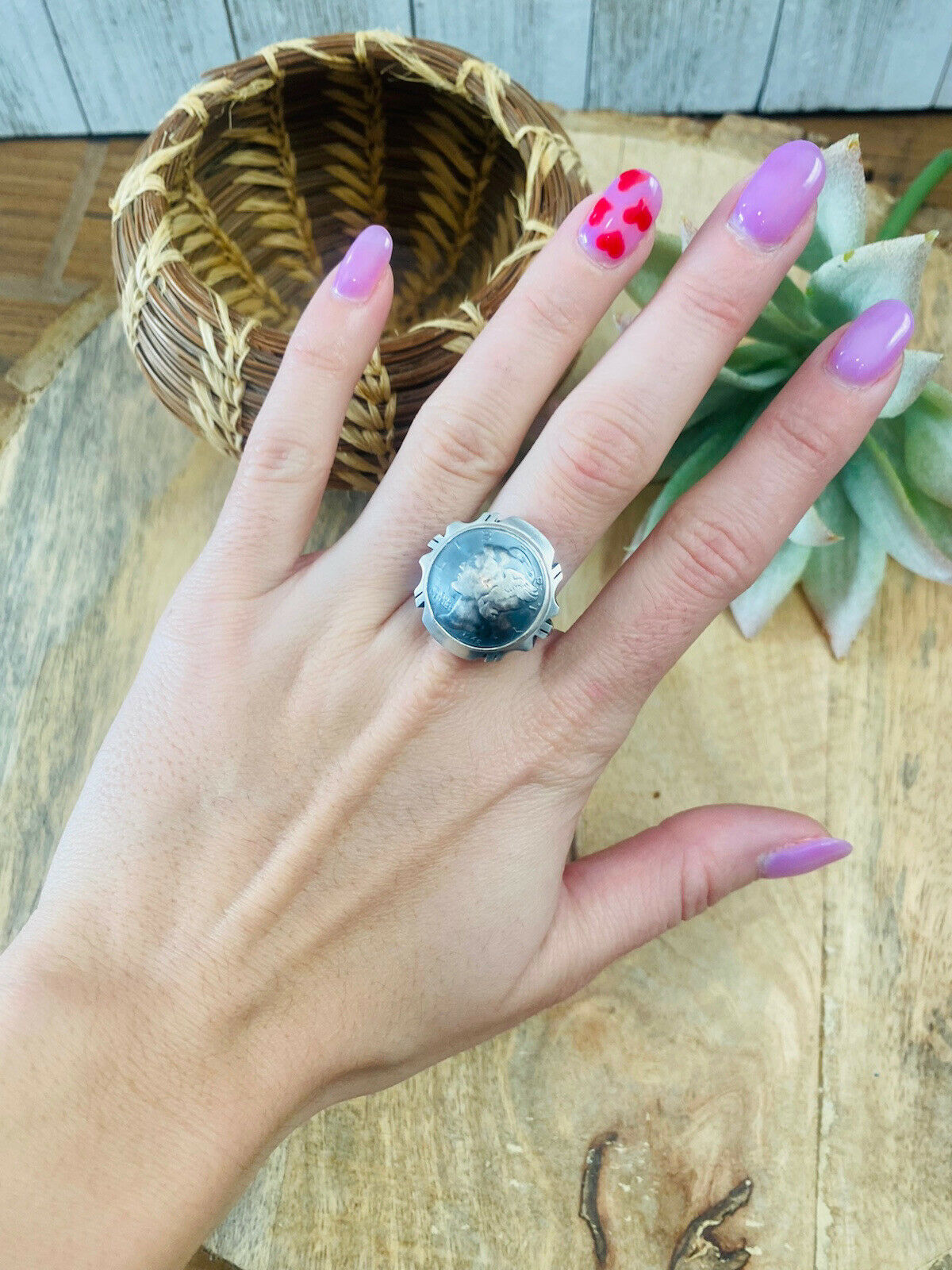 Handcrafted Sterling Silver Liberty Dime Ring