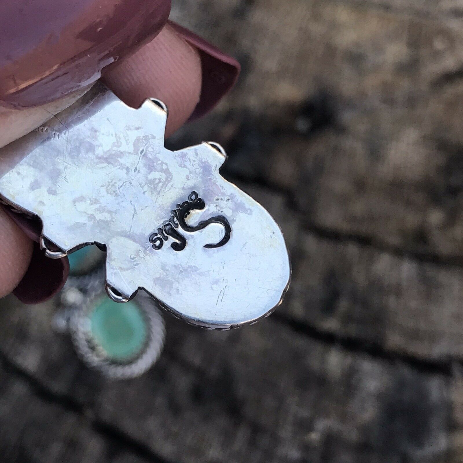 Handcrafted Mixed Turquoise & Sterling Silver Dangles Signed