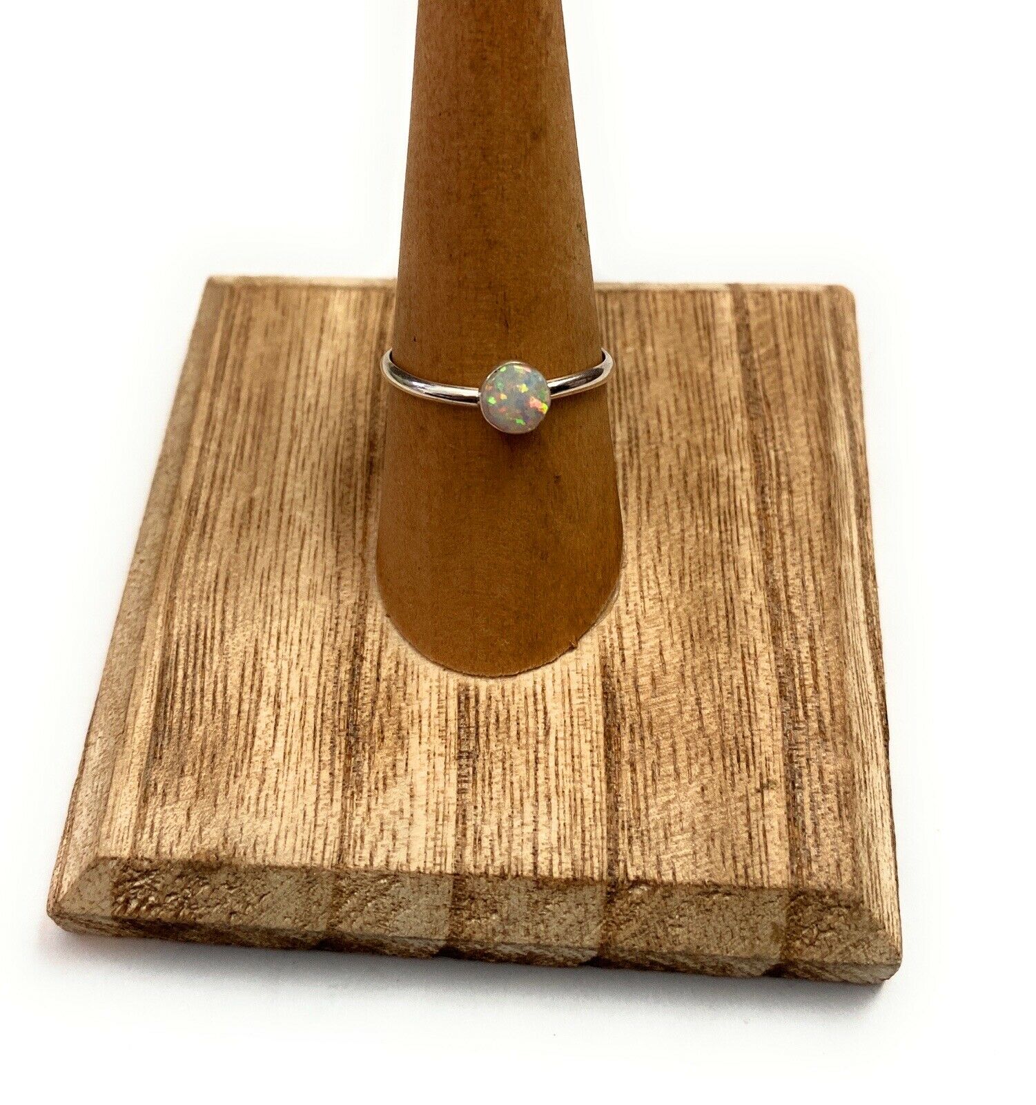 Handcrafted Sterling Silver & White Opal Ring
