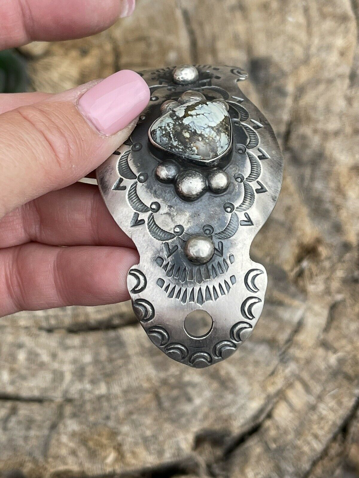 Handcrafted Sterling Silver Golden Hills Turquoise Southwest Hair Accessory