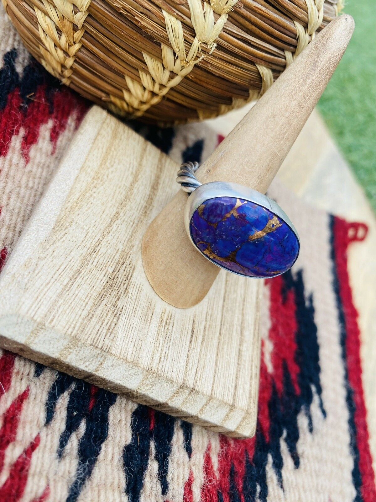 Handcrafted Purple Dream Mohave & Sterling Silver Adjustable Ring