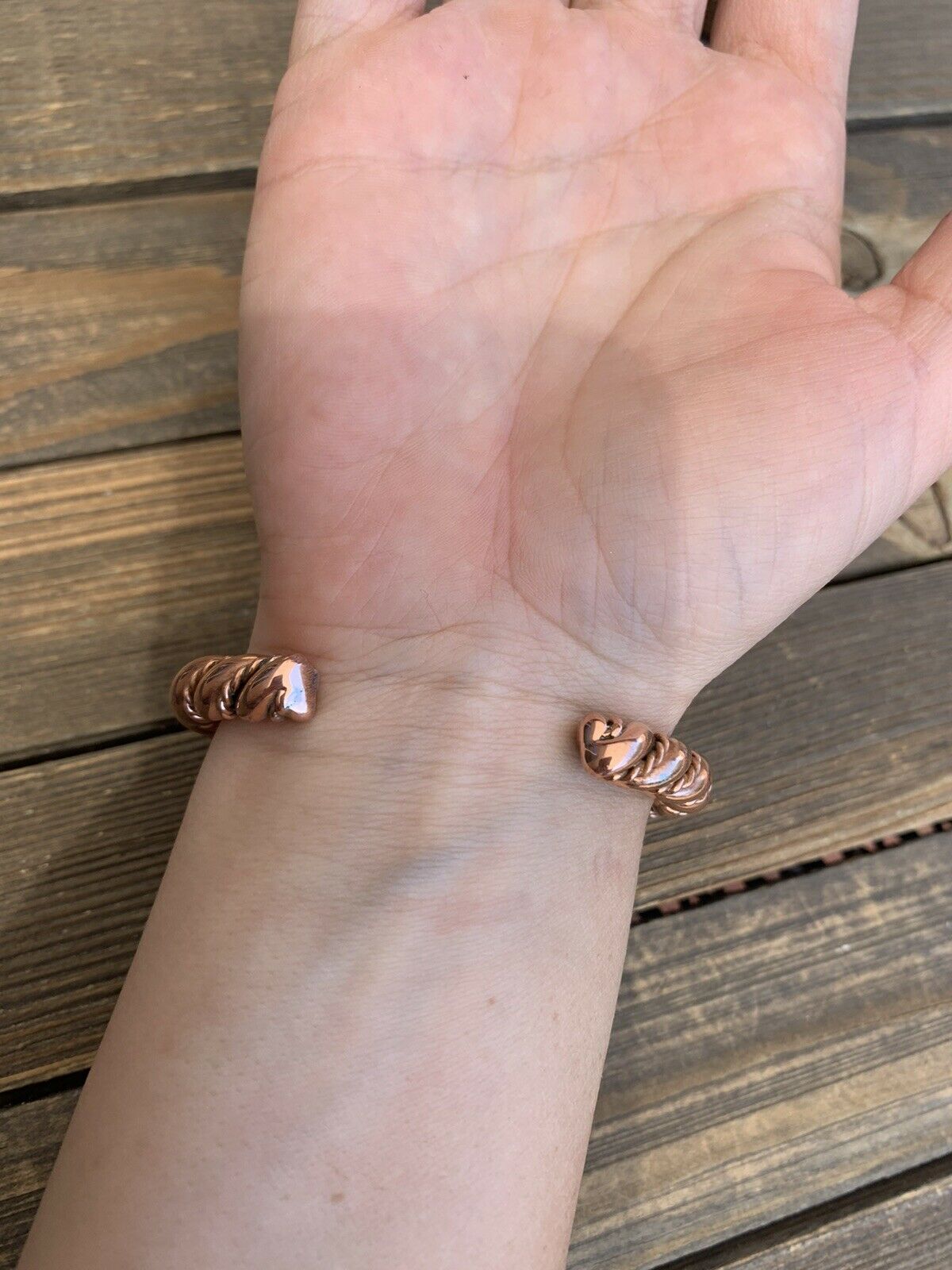 Handcrafted Copper Hand Twisted Bracelet Cuff