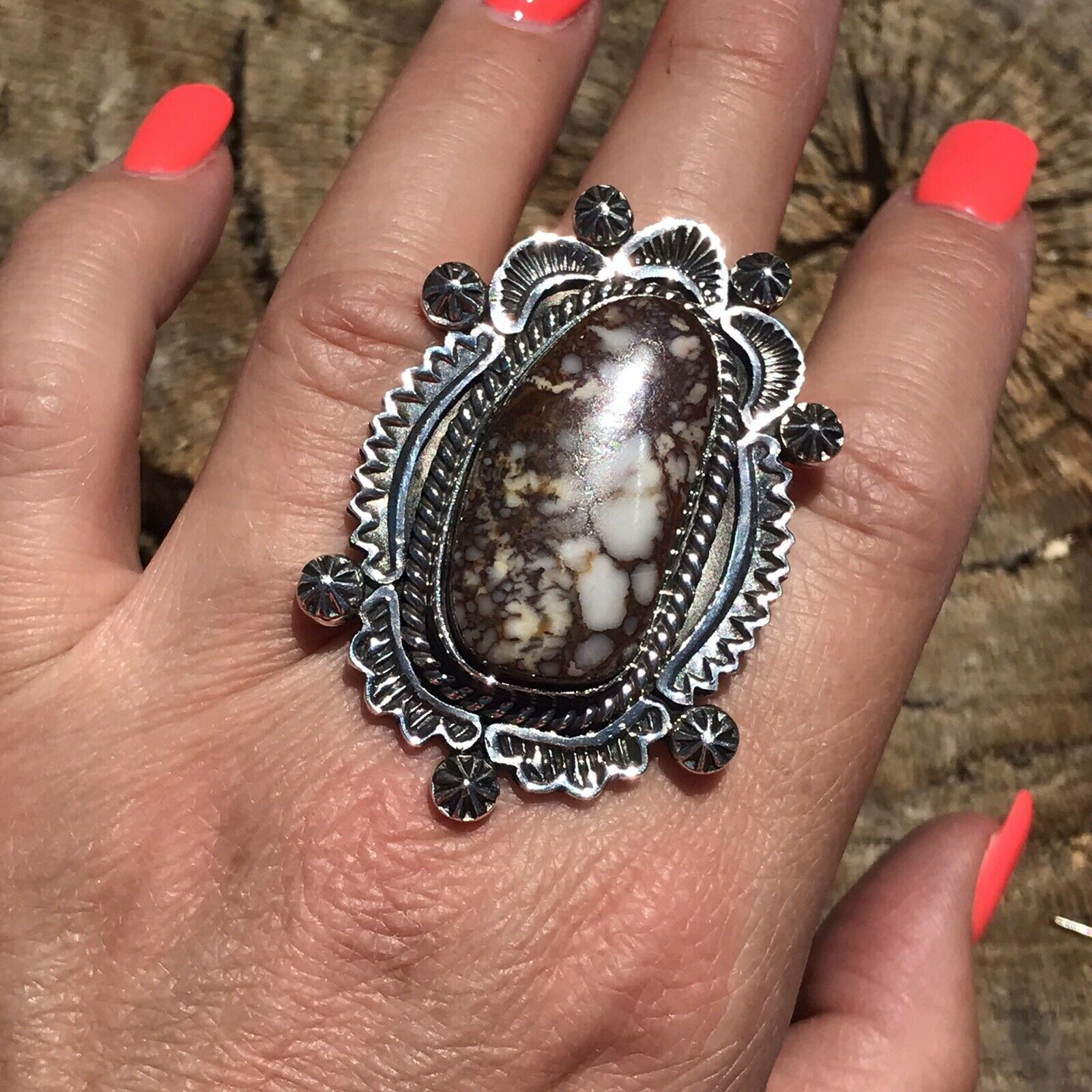 Handcrafted Sterling Silver Wild Horse Ring Sz 5.5