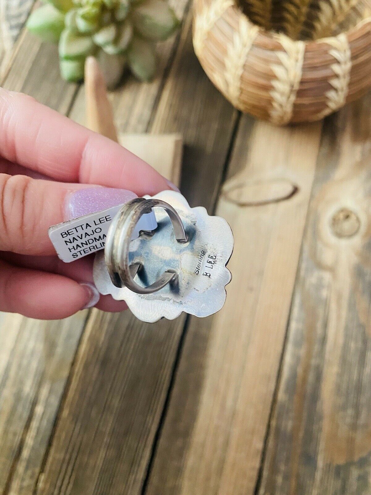 Handcrafted Beautiful Purple Spiny & Sterling Silver Ring Size 6 By Betta Lee