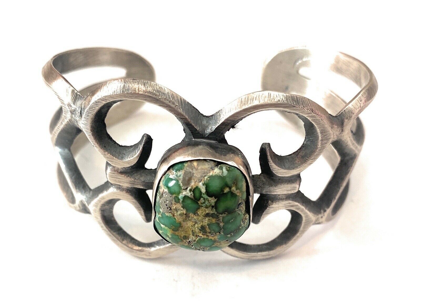 Handcrafted Sterling Silver & Sonoran Gold Turquoise Cuff Bracelet By Chimney Butte