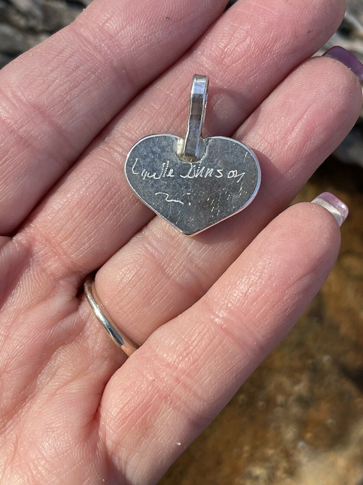 Handcrafted Iridescent Green Opal & Sterling Silver Heart Pendant