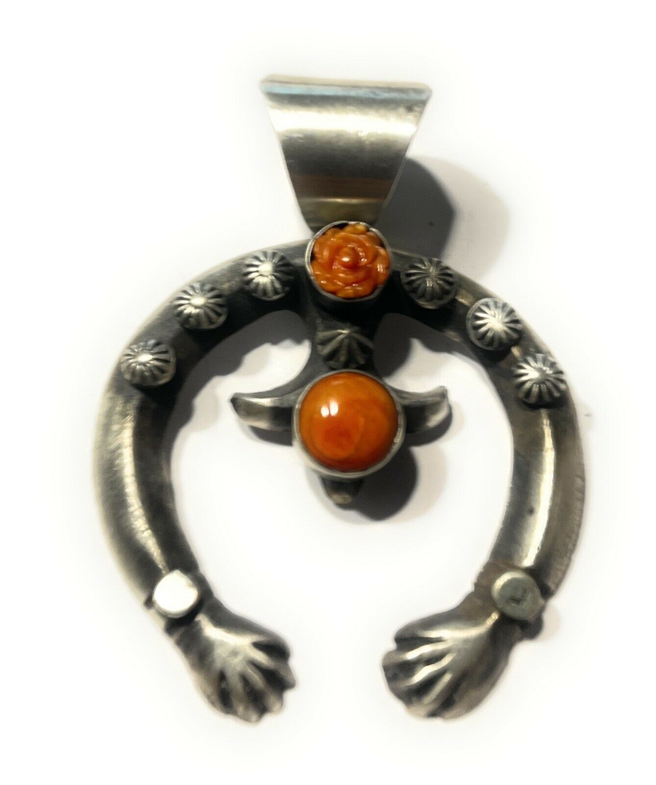 Handcrafted Sterling Silver Rose Spiny Naja Pendant Signed By Chimney Butte