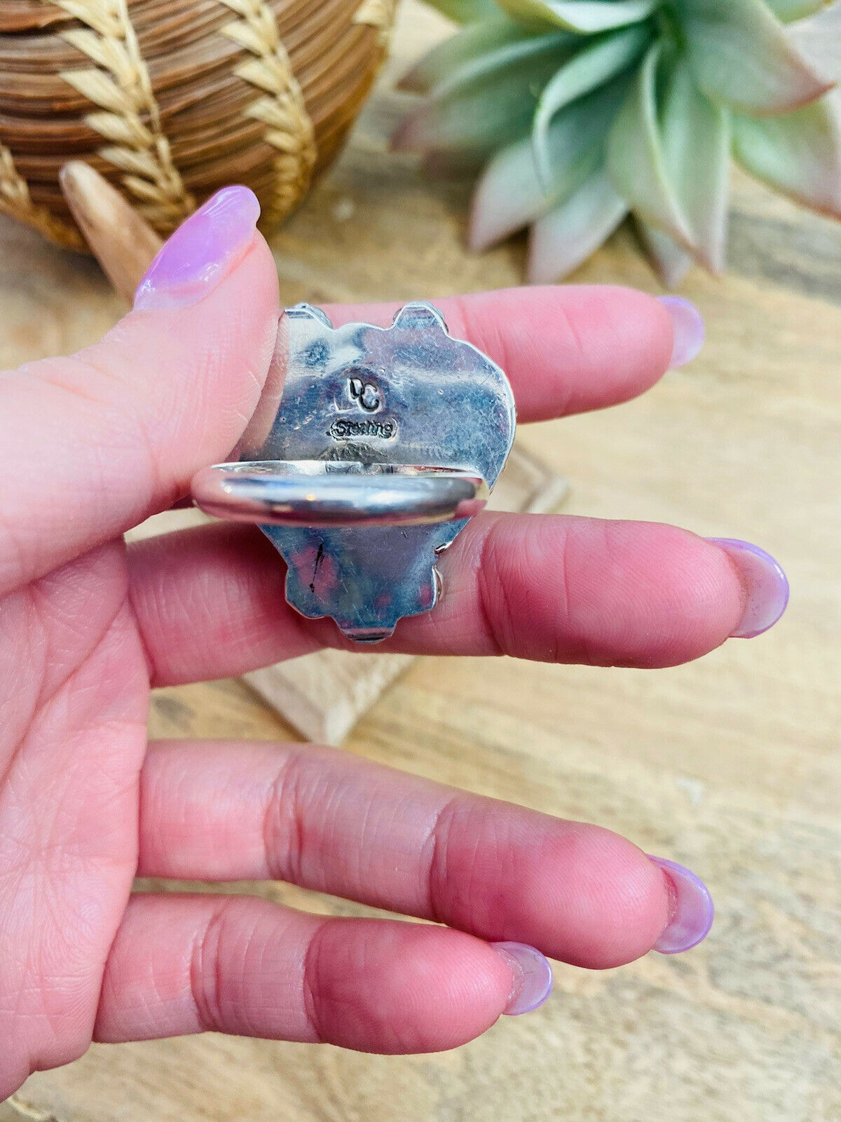 Handcrafted Wild Horse And Sterling Silver Heart Ring Size 11.25